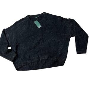 Wild Fable Women's Black Long Sleeve Crewneck Tinsel Sweater - Medium - NWT